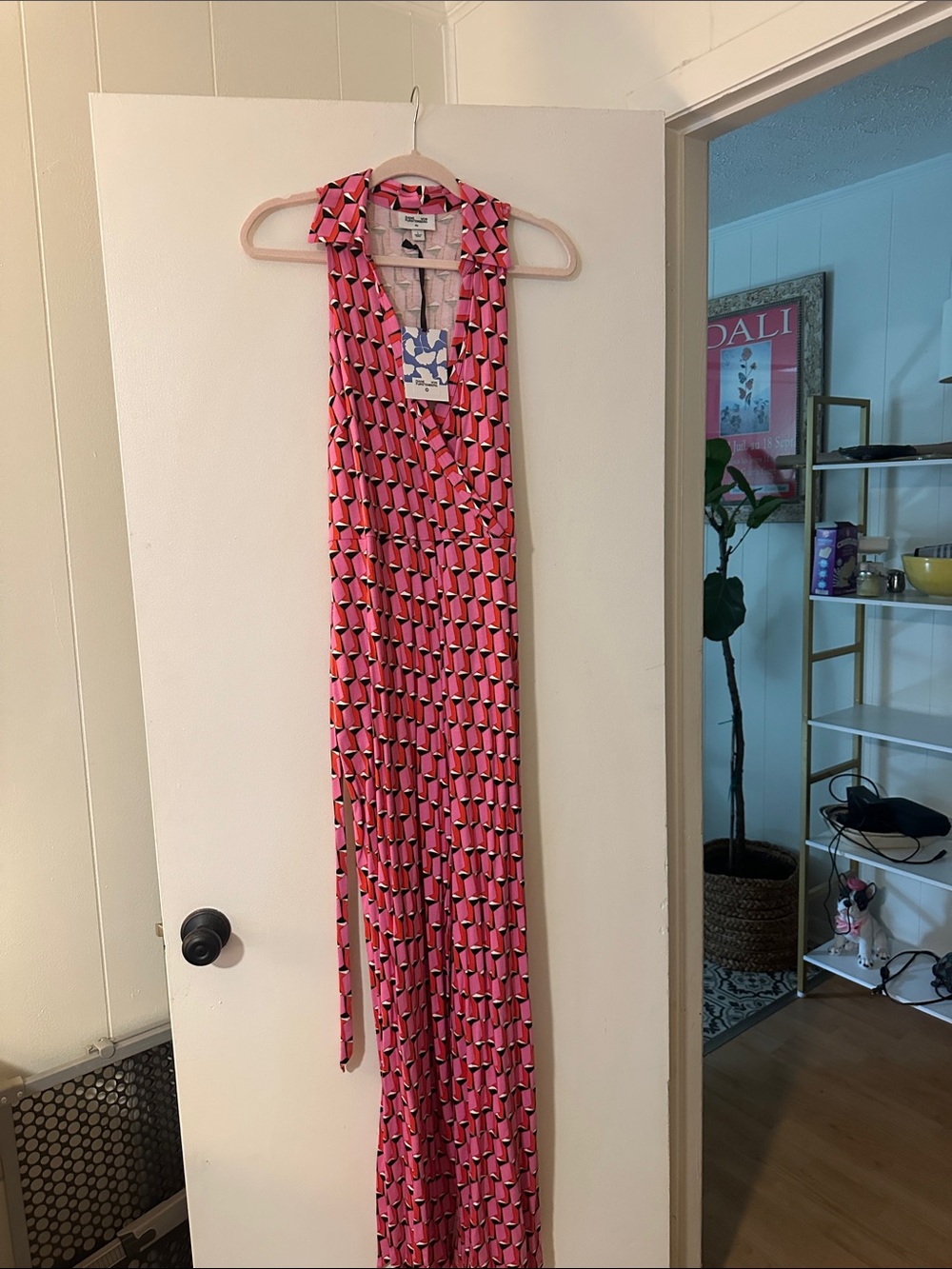 Last day-thrift store AM-Sleeveless Pnk Geometric Sleeveless Jumpst DVF w/Target